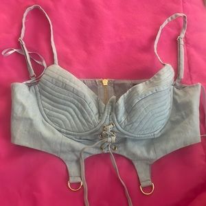 denim bustier